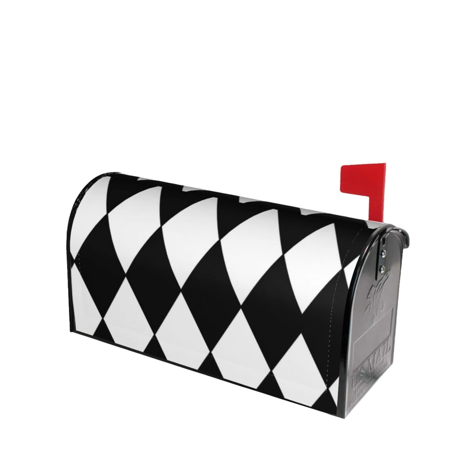 ZGXJJPP Mailbox Covers Magnetic Harlequin Mailbox Cover Mailbox Wraps Post Letter Box Cover Garden Decoratives 21x18 in