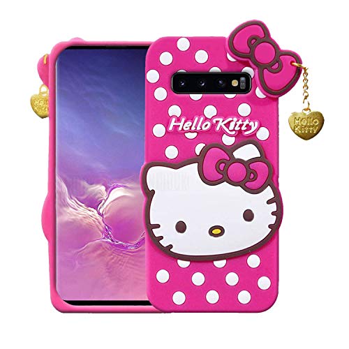 Image of Unirock Hello Kitty Back Case Cover for Asus Zenfone Max Pro M1| 3D Cute Hello Kitty Case |Soft Silicone Rubber Back Cover with Pendant Kitty Cover for Asus Zenfone Max Pro M1 (Pink)