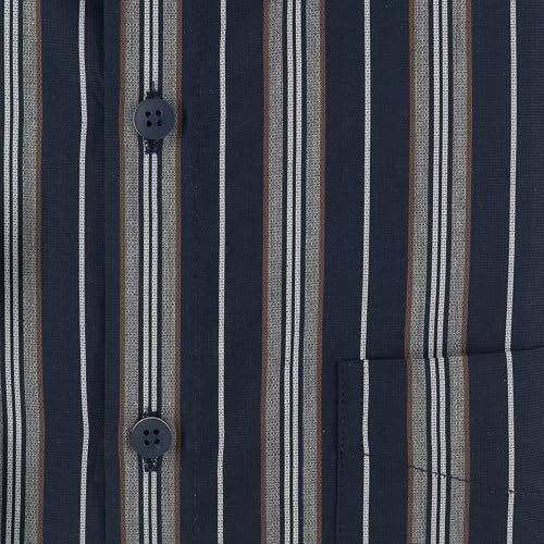 Image of 7-DAYS Men's Premium Striped Shirt - 100% Cotton, Tailored Fit (Between Slim & Regular), Full Sleeve, with Pocket - Smart Office & Casual Look