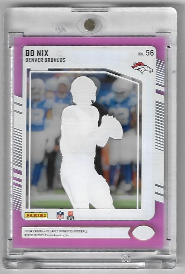Bo Nix Pink Parallel Prizm Rated Rookie Card Collectible Football Card - 2024 Clearly Donruss Football Card #56 (Broncos)