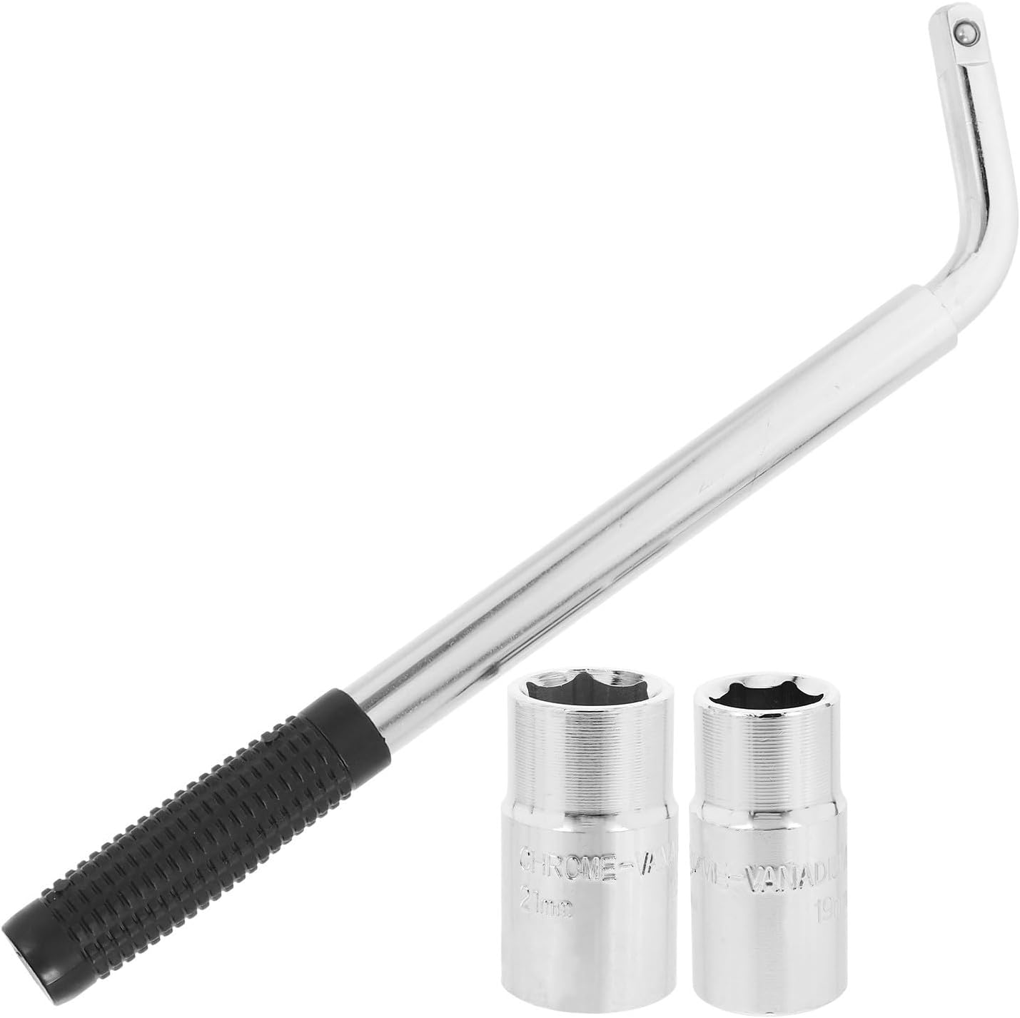 Universal Extendable Tire Lug Wrench for Car Vehicle Steel Silver