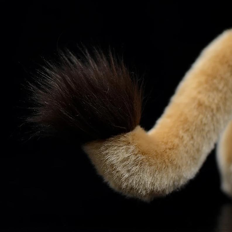Simulazione In piedi Leone marrone Peluche Giocattolo realistico Morbido Animali selvatici Leoni africani Bambola di peluche Regalo per bambini 28 cm Cammello