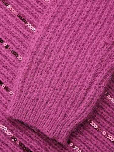 CIDER Wool-Blend High Neck Sequin Stripe Knitted Top3