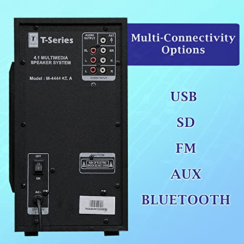 Image of T-Series M 4444 BT 4.1 USB & D.FM Multimedia Bluetooth Speaker System with Home Theatre with Digital Display AUX /IP,USB,SD /MMC, Bluetooth Supported Ambience Light with Remote Control