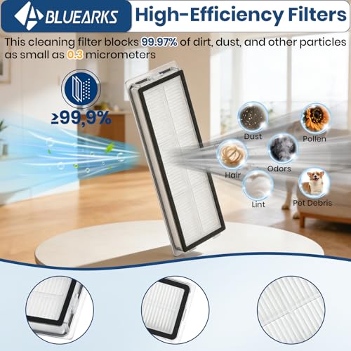 Image of 24 Pack D20 Pro Plus Accessories Kit,Only Compatible with Dreame D20 Pro Plus Robot Vacuum,2 Main Brush,4 Mop Pads,4 HEPA Filter,6 Side Brush,6 Dust Bags【Not for D20 Plus】