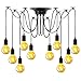 Produktbild E27 DIY Retro Vintage Industrie Kronleuchter Pendelleuchten Hängelampe Höhenverstellbar (10-flammig) [Energieklasse A+]