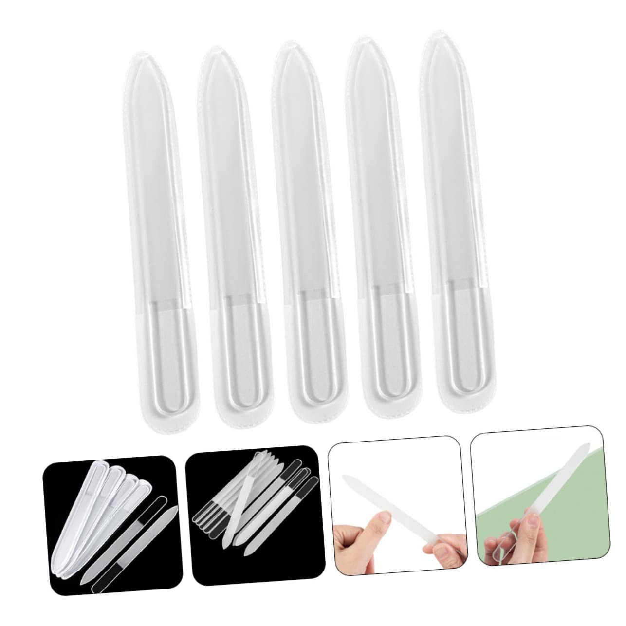 Healeved 15pezzi Limette Per Unghie Trasparente Strumenti Professionali Per Manicure e Lucidatura Unghie Perfetti Per Casa e Salone