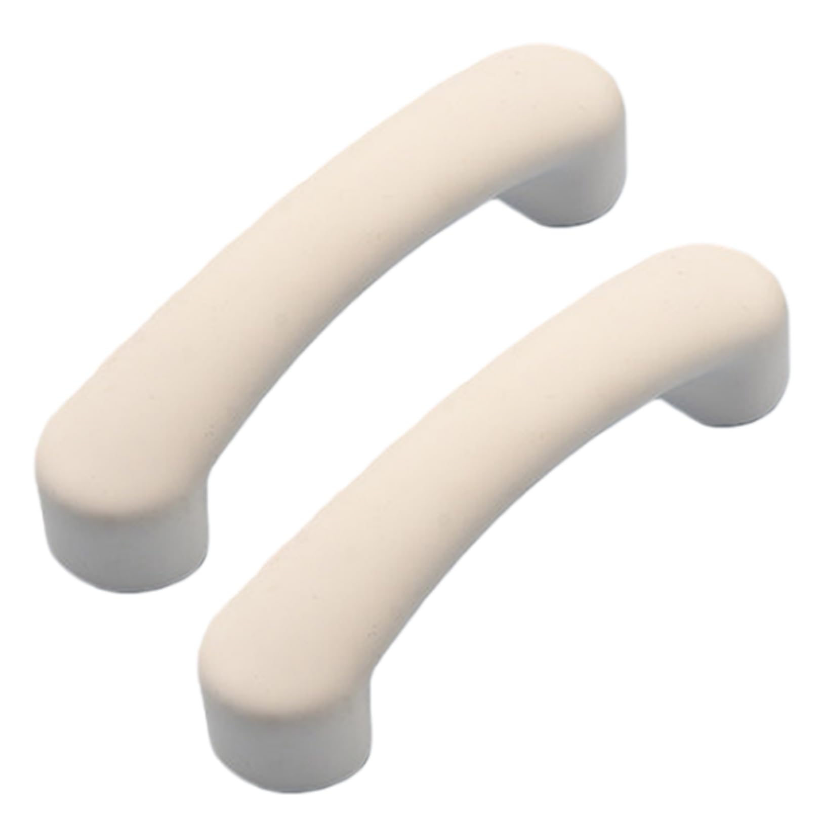 Zcru004 White Ceramic Door Handles Furniture Pulls Cabinet Handles Cupboard Handles Kitchen Finger Edge Pull Knobs 2 Pieces (Hole Distance 96Mm)
