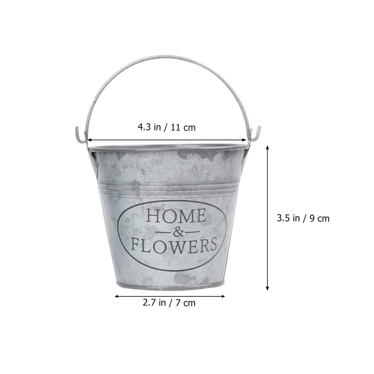 VDYXEW Lot De 4 Seaux Vintage Métal Rétro - Pots Fleurs Muraux Intérieur Extérieur