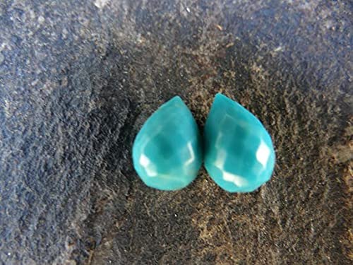 Briolettes turquoise sleeping beauty facettées pour boucle