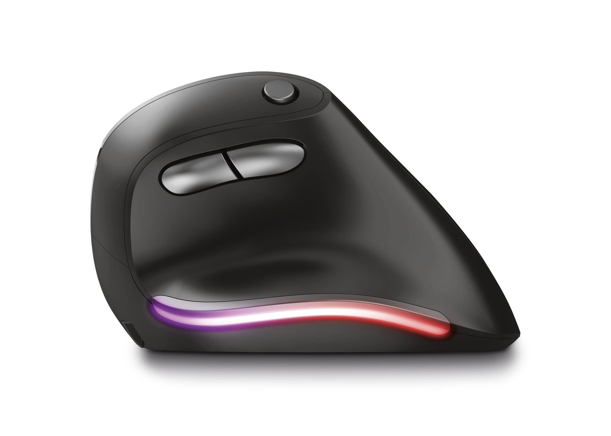 Trust Bayo Kabellose Vertikale Maus, Wiederaufladbare Ergonomische Maus, 800-2400 DPI, RF 2.4GHz, 6 Tasten, USB-Empfänger, Funkreichweite 10m, RGB, Funkmaus für Laptop, PC, Computer, Mac