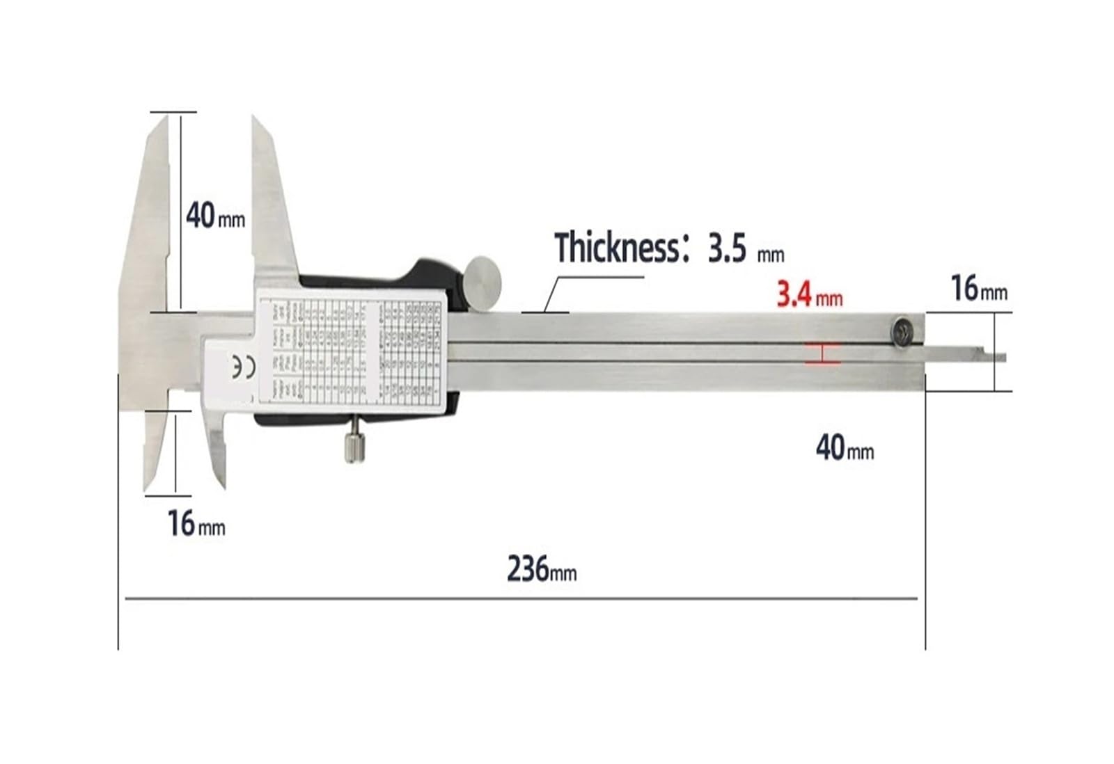 Calibro digitale Calibro a corsoio digitale in acciaio inossidabile Strumenti di misurazione della profondità(Metal Caliper)