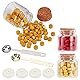 craspire Siegelwachs-Kit, Wachssiegelperlen Rot Verpackt Im Glas Mit 4 Kerzen, 2 Wachsschmelzlöffel, 180pcs Siegelwachsperlen Set Zum Versiegeln von Halloween Hochzeitseinladungen Karte (Rot + Gelb)