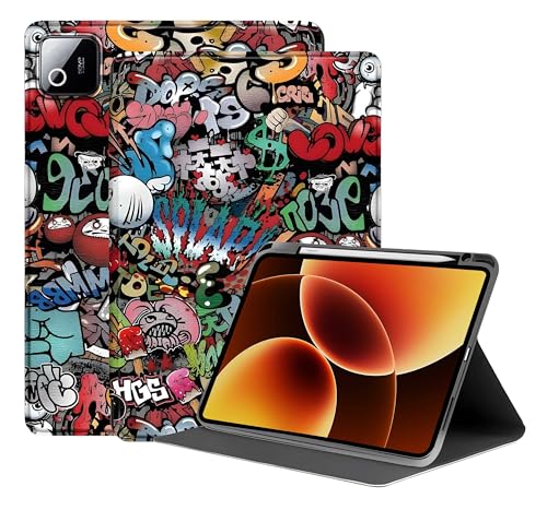 Image of ProElite Book Cover Case for Xiaomi Mi Pad 8 /Pad 8 Pro 11.2 inch case, Smart flip Book Cover for Mi Pad 8 /Pad 8 Pro 11.2 inch with Pen Holder [Support Auto Sleep Wake Feature], Hippy