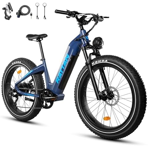 Rattan Sequoia Ebike for Adults,48V 20AH Samsung Battery Ebike,28 MPH 80Miles+ Electric Mountain Bike,Peak 1500W Motor with Torque Sensor, 8 Speed (Standard, Dark Blue) Cover