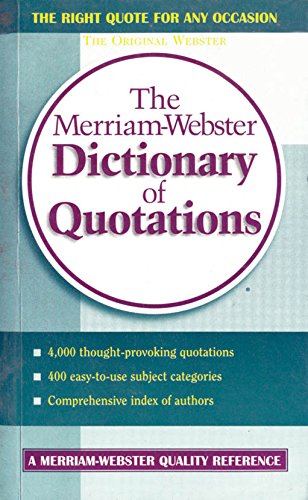 Merriam - Webster's Pocket Dictionary of Quotation Paperback – 1 May 2011
