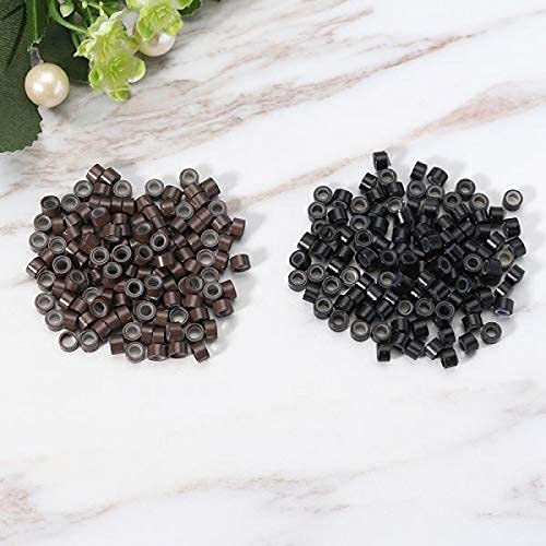 Miniatura 7 de 2500 extensiones de cabello con microenlaces, cuentas forradas de silicona de 0.197 in para extensiones de cabello humano con punta I Tip