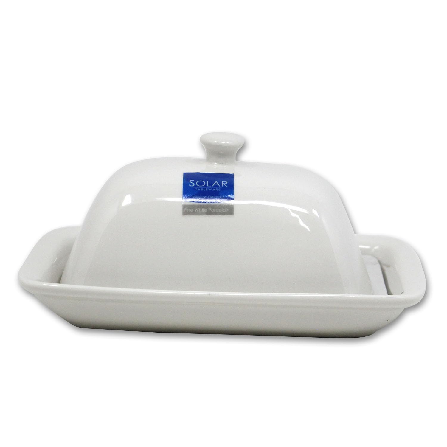 Dunlevy White Porcelain Butter Dish With Lid Cover Butter Storage Serving Tray Container