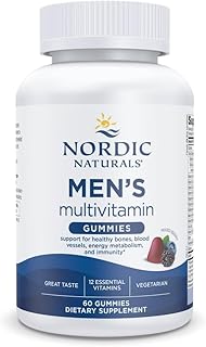 Nordic Naturals Gomitas multivitamínicas para hombre, bayas mixtas, 60 gomitas – Apoyo para huesos saludables, vasos sanguíneos, energía e inmunidad – Sin OMG, vegetarianas – 30 porciones