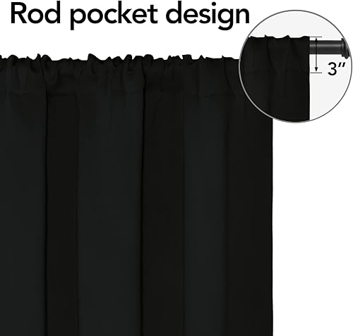 Miniatura 2 de Easy-Going - Cortinas opacas con bolsillo para varilla para dormitorio, cortinas de ventana para oscurecer la habitación para sala de estar,