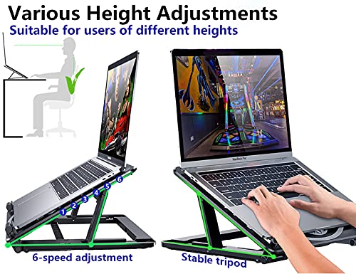 Laptop-Cooling-Pad-Stand-Winimicot-4-in1-Portable-Notebook-Cooler-Gaming-Laptop-Cooler-Heights-Adjustable-Travel-Folding-Desktop-Holder-Compatible-with-MacBookiPad-iPhone-Dell-HP-LenovoBlack