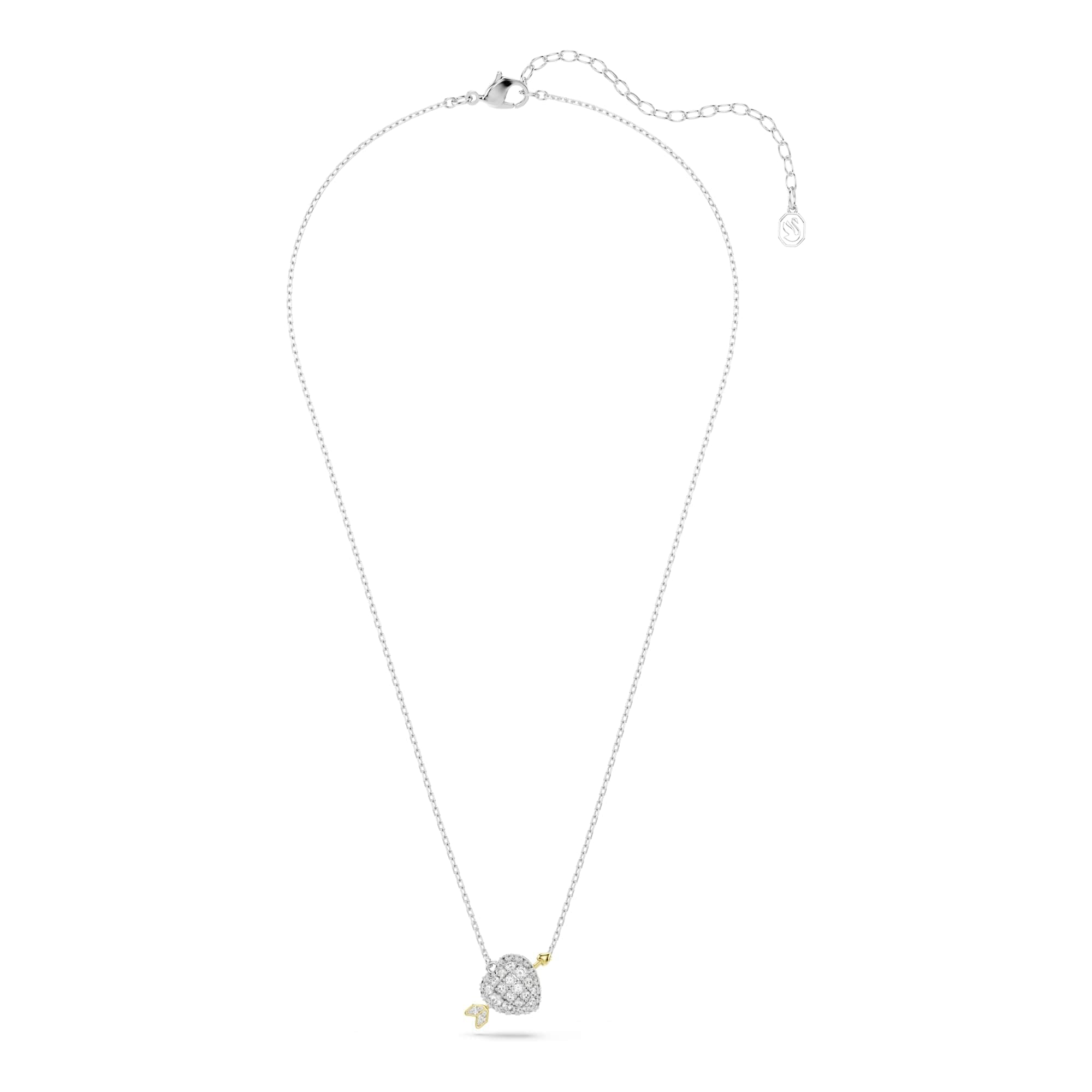 Swarovski Wisiorek Idyllia, Szlify różnorodne, Serce, Biały, Wykończenie z różnobarwnych metali