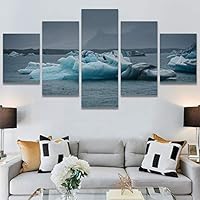 SIGNWIN 5 Panel Canvas Wall Art Modern Art Expressive Hot Air Balloon Minimalist Multicolor Photography Transportation for Home Decorations Ready to Hang - 60