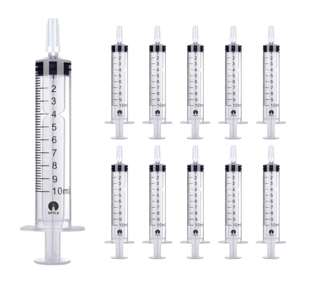 Plastic Syringe 10ml for Liquid Measuring Syringes Without Needle for Epoxy Resin, Craft, Scientific Labs, Feeding Pets Animals, Oil or Glue Applicator Easy to Clean & Reusable Syringe (10pc.)-image-28