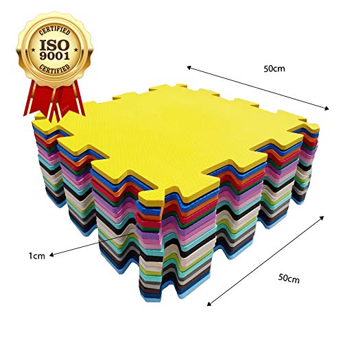 Kit 8 Placas Tapete Tatame EVA 50x50x1cm 10mm Cores Menina