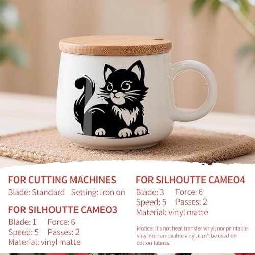 Image of IModeur Glossy Black Permanent Vinyl - 12 inch x 8 FT Permanent Adhesive Vinyl Roll for Cup Deco, Party Decoration, Sticker.