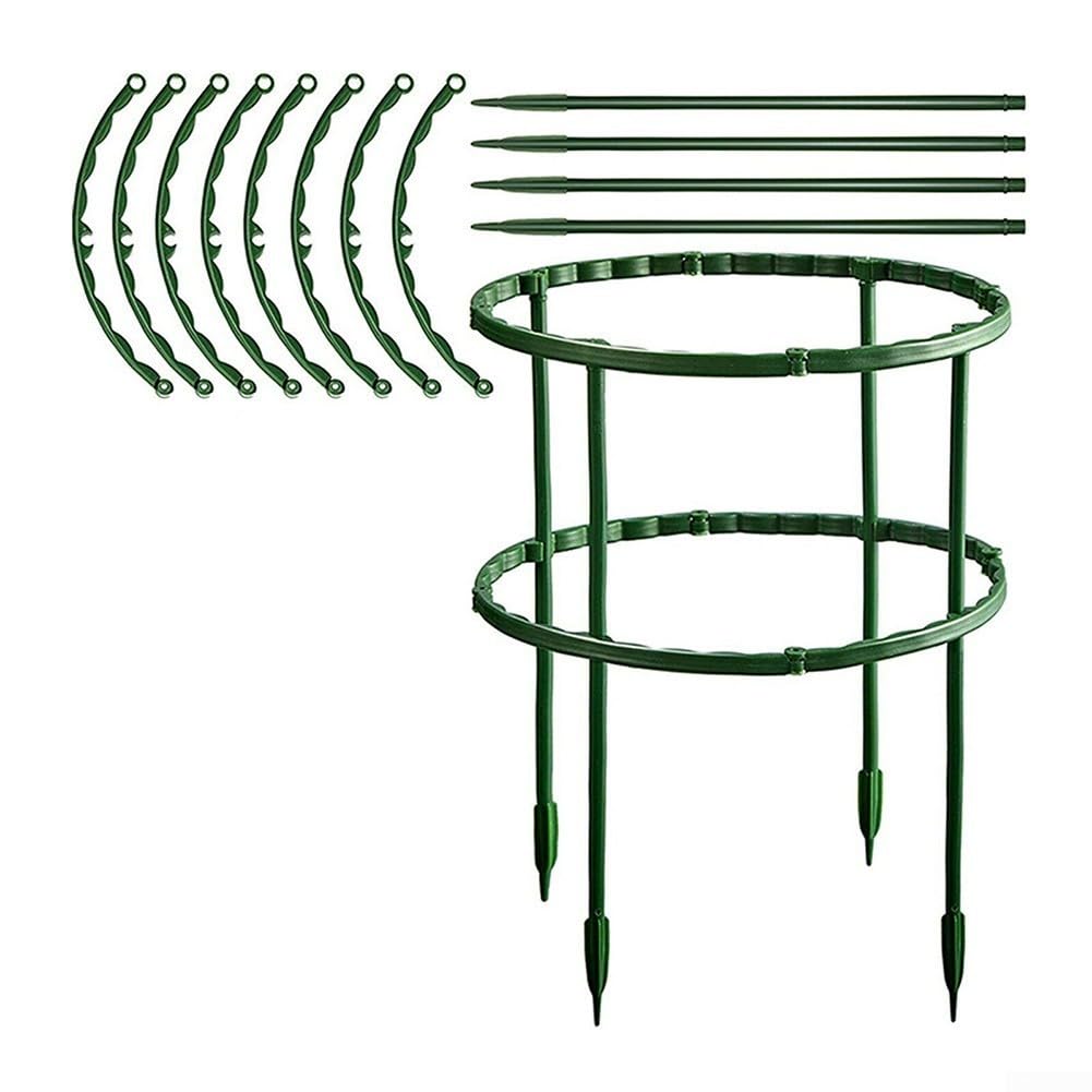 Gdfnmogo 12Pcs Plant Support Stakes,Metal Garden Plant Stakes,Half Round Plant Support for RING Cage For Hydrangeas Roses Peonies Tomatoes,15.5x25cm