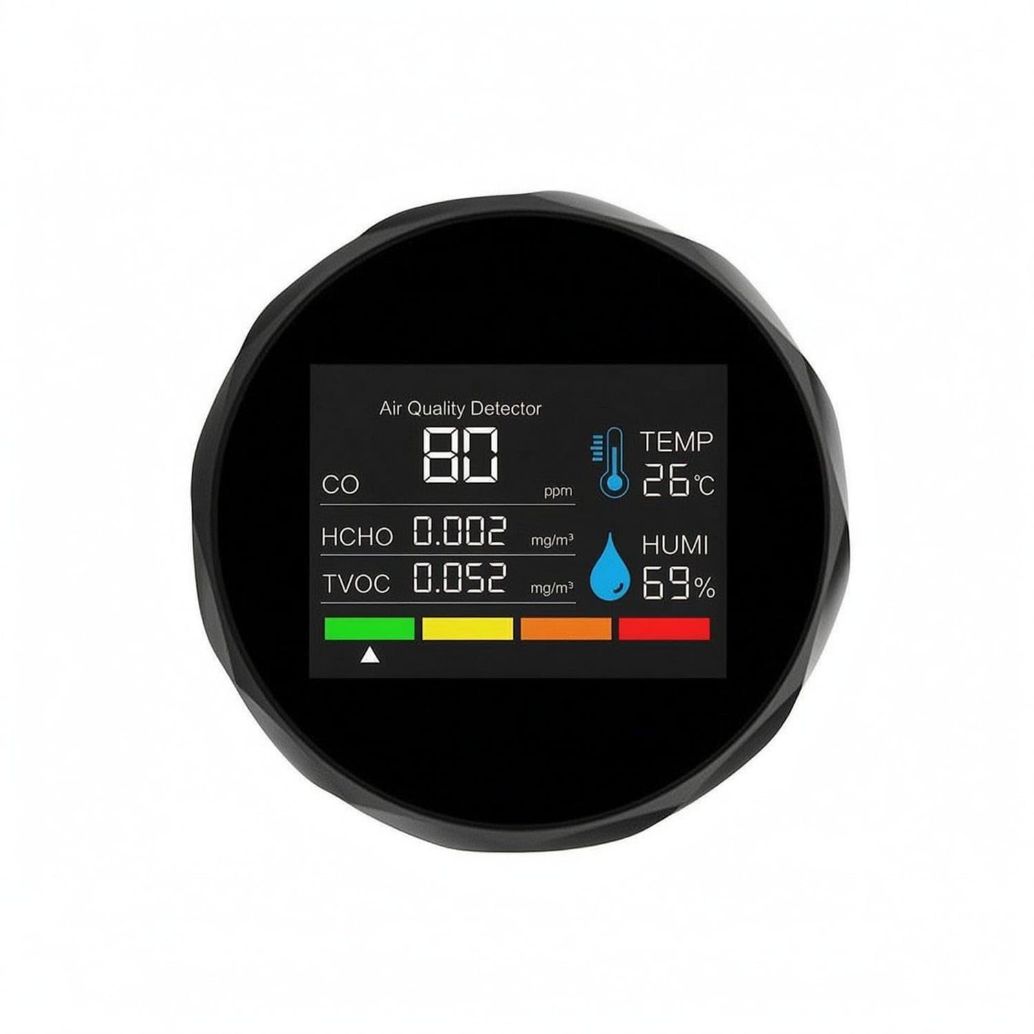 Built-in Display Electronic Quality Tester Temperature and Humidity Indoor Air Quality Tester Handheld Formaldehyde Tester Compact, 2Co16Tb 6-in-1-image-14