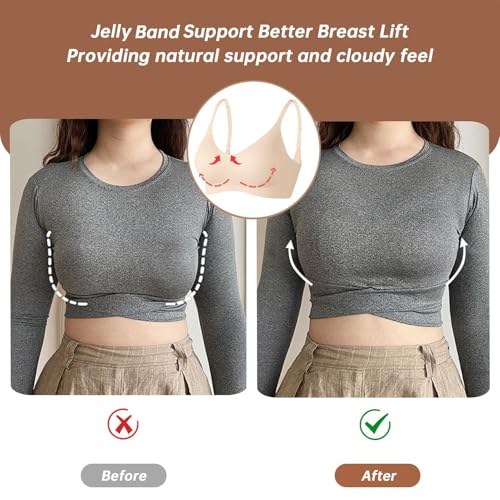 Image of OEAK Womens Wireless Jelly Bras Comfortable Push Up Bra No Underwire Gel Bra Full Support Lift Everyday Seamless Tshirt Bras