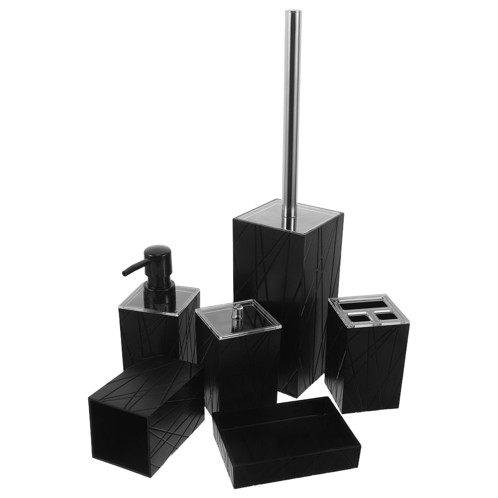 Cepillo y Soporte para Inodoro Negro, Juego Baño Moderno