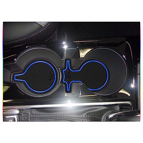 Image of SKTU 2024 2025 2026 Chevy Trax Door Slot Mat for 2024 2025 2026 Chevrolet Trax (LS,1RS,LT,2RS,ACTIV) 2024-2026 Trax Accessories 14PCS Fit 2024+ Trax Door Compartment Cup Center Console Liners (Blue)