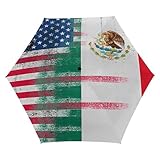 Half America - Paraguas manual con patrón de bandera mexicana, mini 5 paraguas plegables, regalos para viajes y trabajo