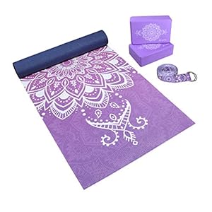 Complete-Yoga-Mat-Gift-Set-Unique-All-Over-Mandala-Print-Eco-Friendly-Non-Toxic-Yoga-Gift-Set-Kit-w-6mm-Yoga-Mat-2-Blocks-8-Strap-Artist-Designed-Yoga-Starter-Kit Complete 4 Piece Yoga Set | Unique All-Over Mandala Print | Eco-Friendly, Non-Toxic Yoga Kit | 6mm Yoga Mat | 2 Foam Blocks | 8 ft. Strap | Yoga Starter Kit | Yoga Gift Set for Beginners