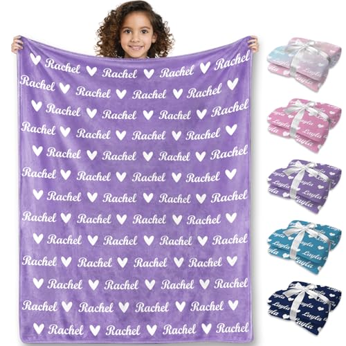 Ships Next Day,Personalized Blanket for Kids Custom Blanket with Name Customized Flannel Blanket Christmas Kids Gifts Throw Blanket for Teen Girls Boy