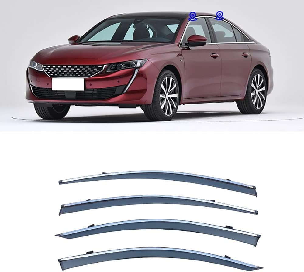 PANXUC Car Wind Deflectors for PEUGEOT 508 R83 2019, Side Window Wind Rain Deflector Window Visor Sun Rain Guard Smoke Guards
