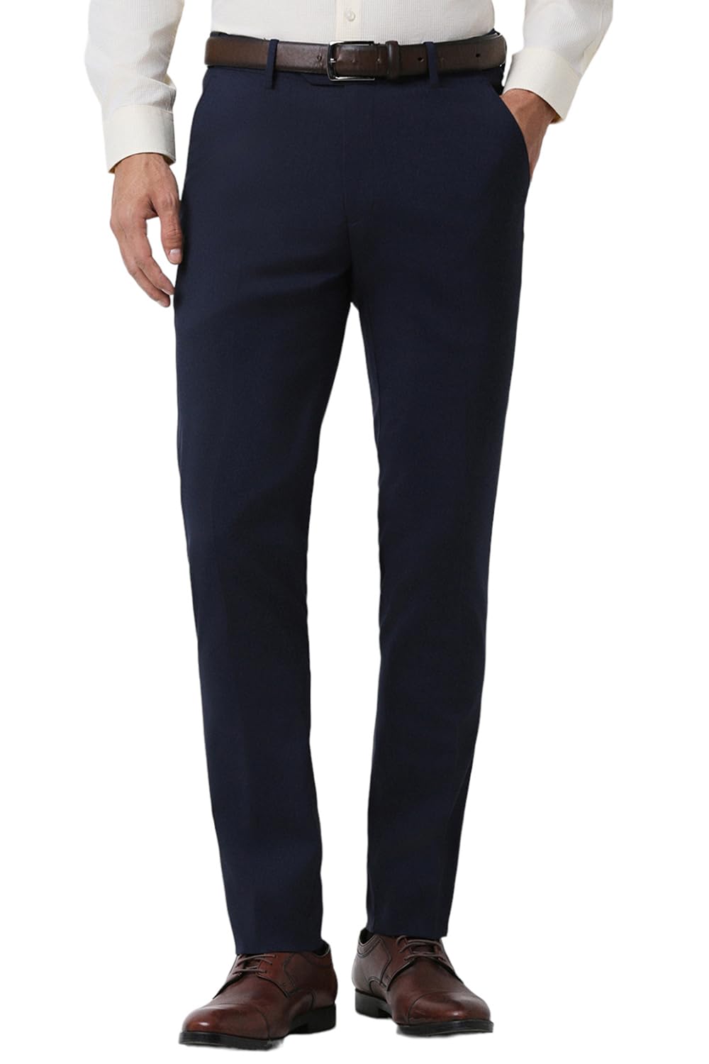peter england Men's Mid Rise Slim Work Utility Pants-picture-17