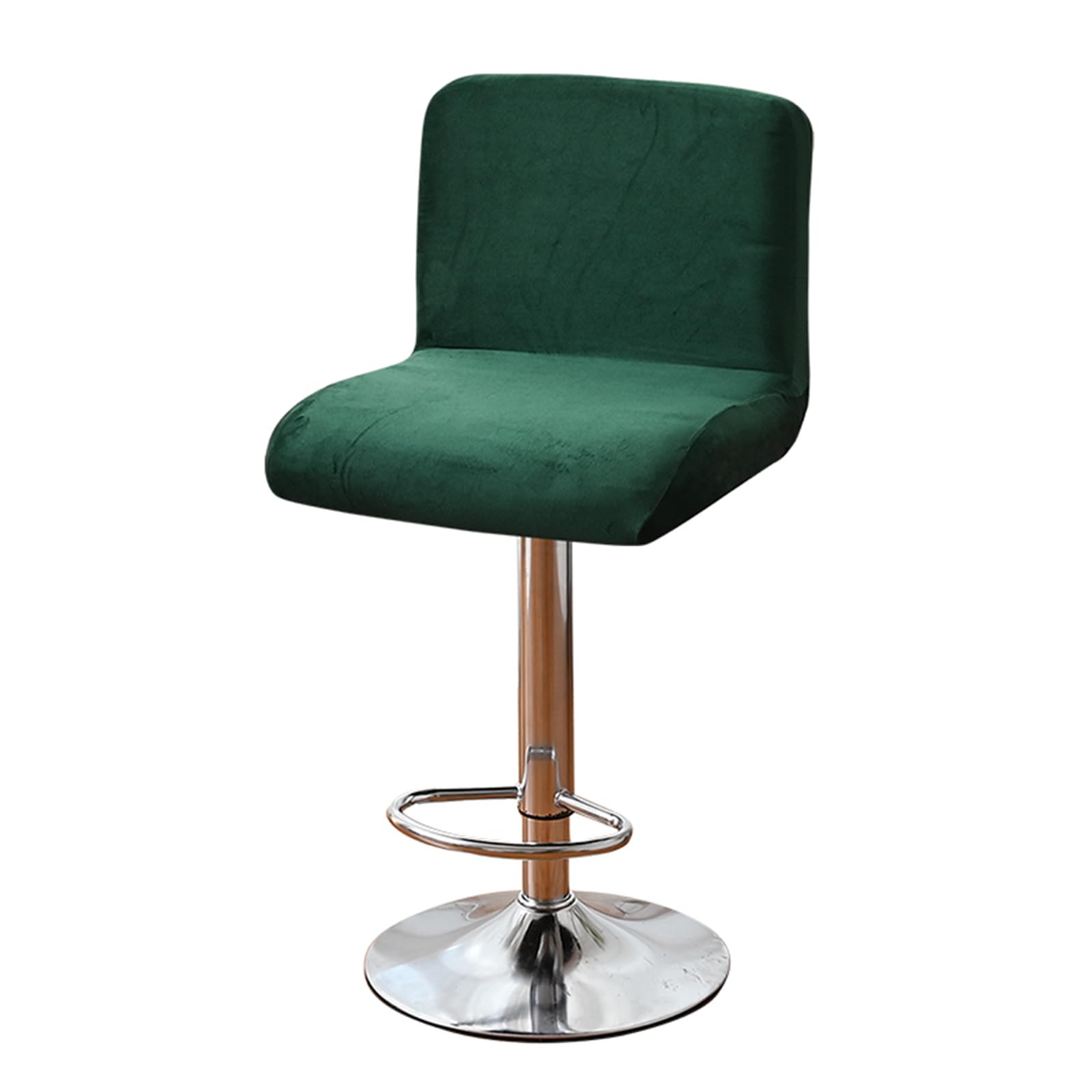 GUYIRT Bar Stool Cover Velvet, 2 4 6 Pieces Swivel Bar Stools Slipcovers, Washable Slipcover for Short Back Stool Chairs-dark green-Set of 4