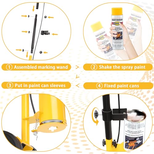 Striping Line Painting Wand, Parking lot Striping Machine, Industrial Dual- Wheeled Marking Paint Wand for Sports Fields Marking, Line Striper Machine Work with Inverted Striping Paint (T-Tip Nozzle) by LXJCODEM - Image 7