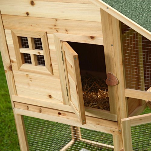 Melko Hasenstall mit Auslauf – geeignet für 2 – 3 Hasen, Meerschweinchen oder andere Kleintiere, aus Holz, wetterfest… – Bild 5