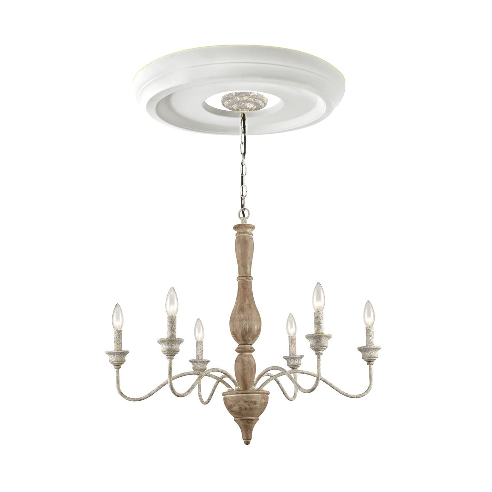 ECUDIS 2 Pack White Molded PU Ceiling Medallion,10" OD x 4" ID — Amazon image 6