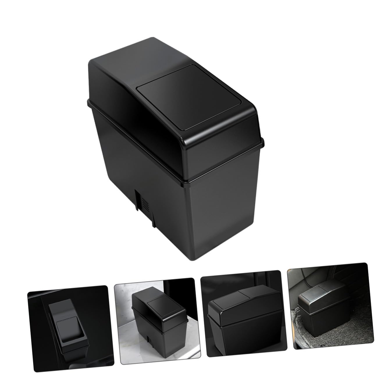 GANAZONO Compact Car Trash Can with Lid Garbage Bin Multifunctional Organizer for Vehicles Home Office Space-Saving Storage Container
