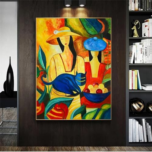 Toile Picasso femme abstraite grand format pour habiller mur vide
