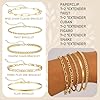 DAVBNM 17Pcs Gold Silver Jewelry Sets Rings Bracelets for Women Layered Necklace Chunky Knuckle Rings, Women's Jewellery Set, Fashion Necklace Stack Waterproof Gold Jewellery Set for Women(gold) #2