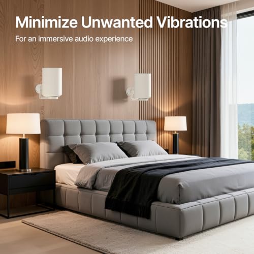 Image of PEGZONE Speaker Wall Mount for Sonos Era 100 and Era 300, 1 Pair, White | Flexible Angle Adjustment, Surround Sound Speaker Wall Bracket Compatible with Sonos Era Speakers