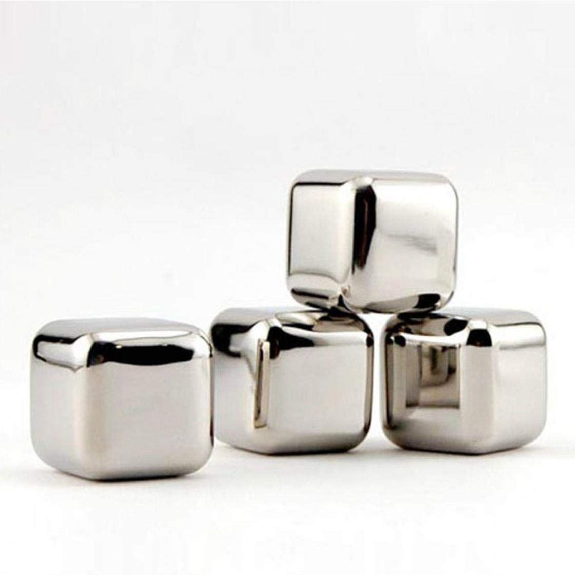 Casecover Silver 1Pcs Stainless Steel Whiskey Stones Ice Cubes, Reusable Drinks Stones, Metal Ice Cooling Rocks For, Whisky, Brandy