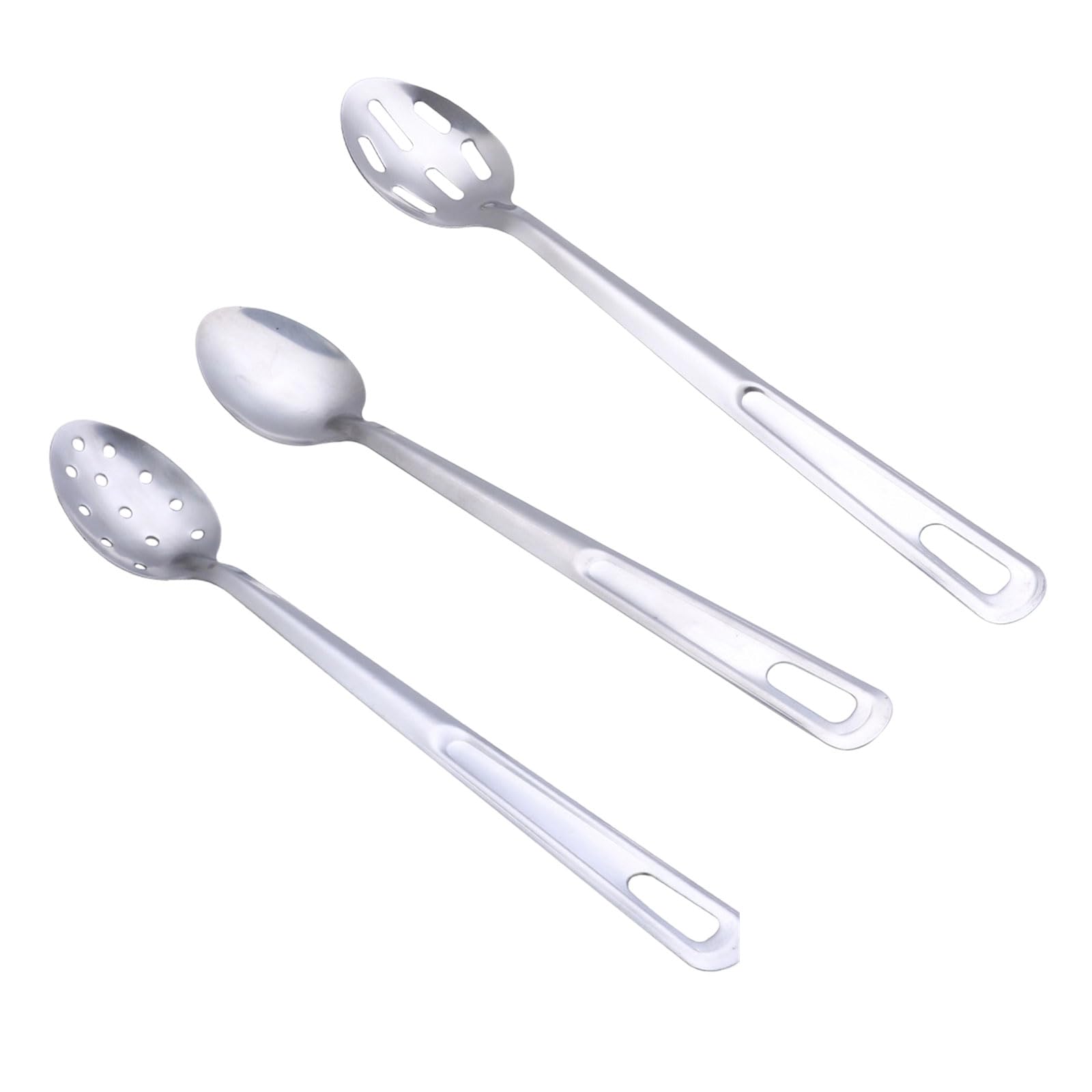 carotoe Stainless Steels Multiuse Kitchen Spoons 3 Piece Set for Mixing Serving Utensils Easy Maintenance Kitchen Serving Spoon